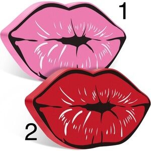 Pink or Red Wooden Lip-Shaped Tabletop Decor Stand